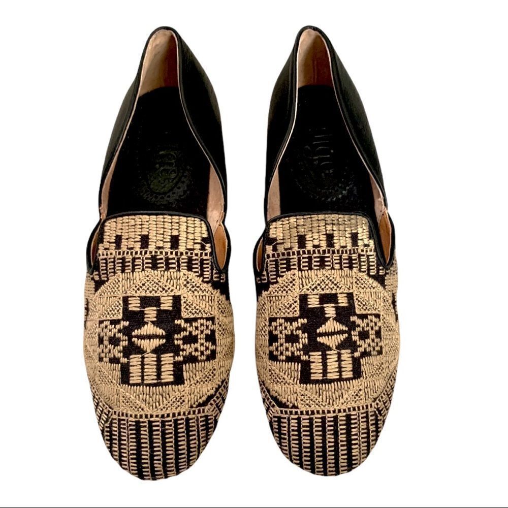 Anthropologie Latigo Alba Embroidered D’Orsay Flats